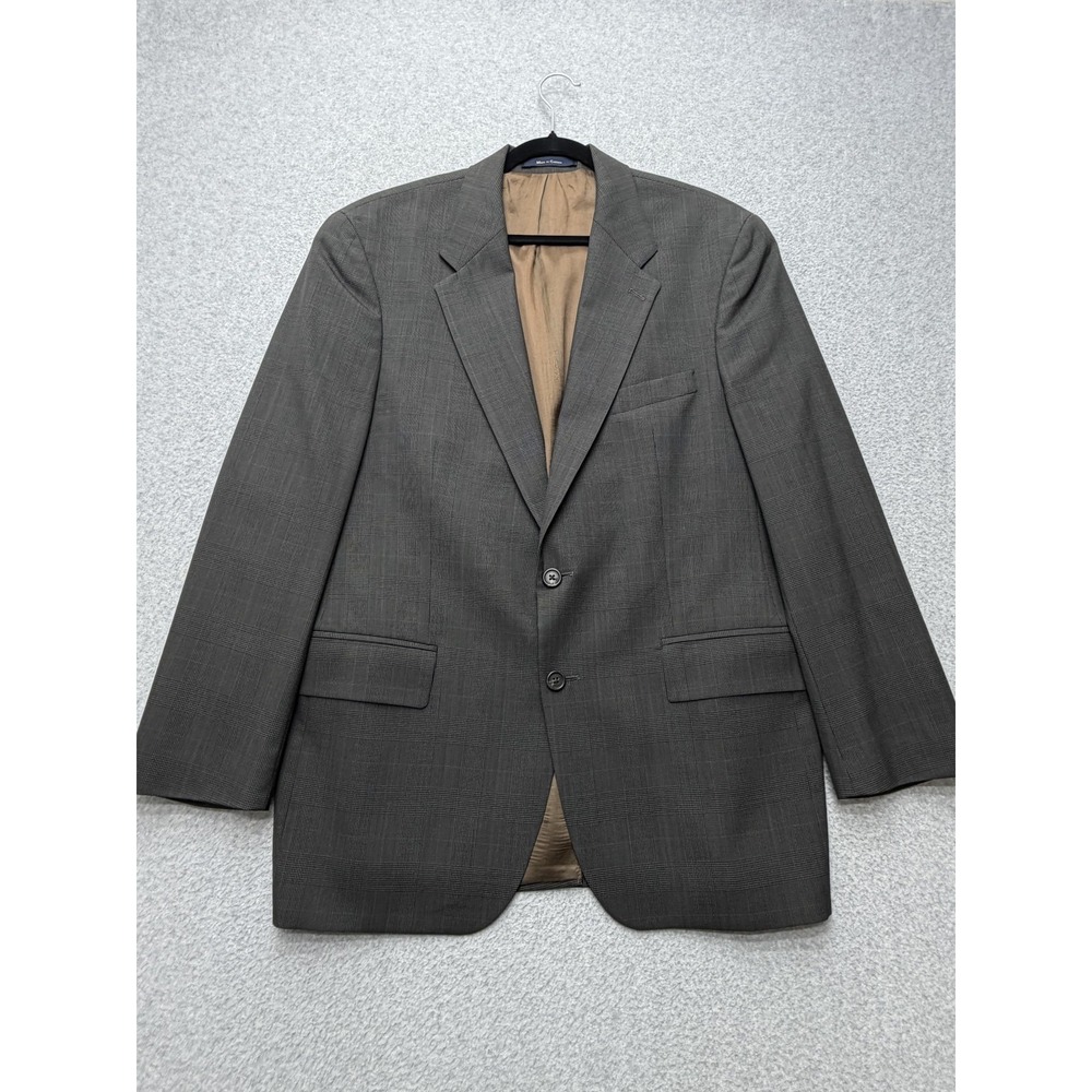Chaps Ralph Lauren Blazer Sport Coat Mens 42R Gray Plaid Wool Canada Classic